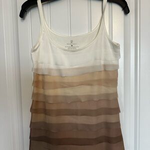 Women's Layered Tan and Cream Top